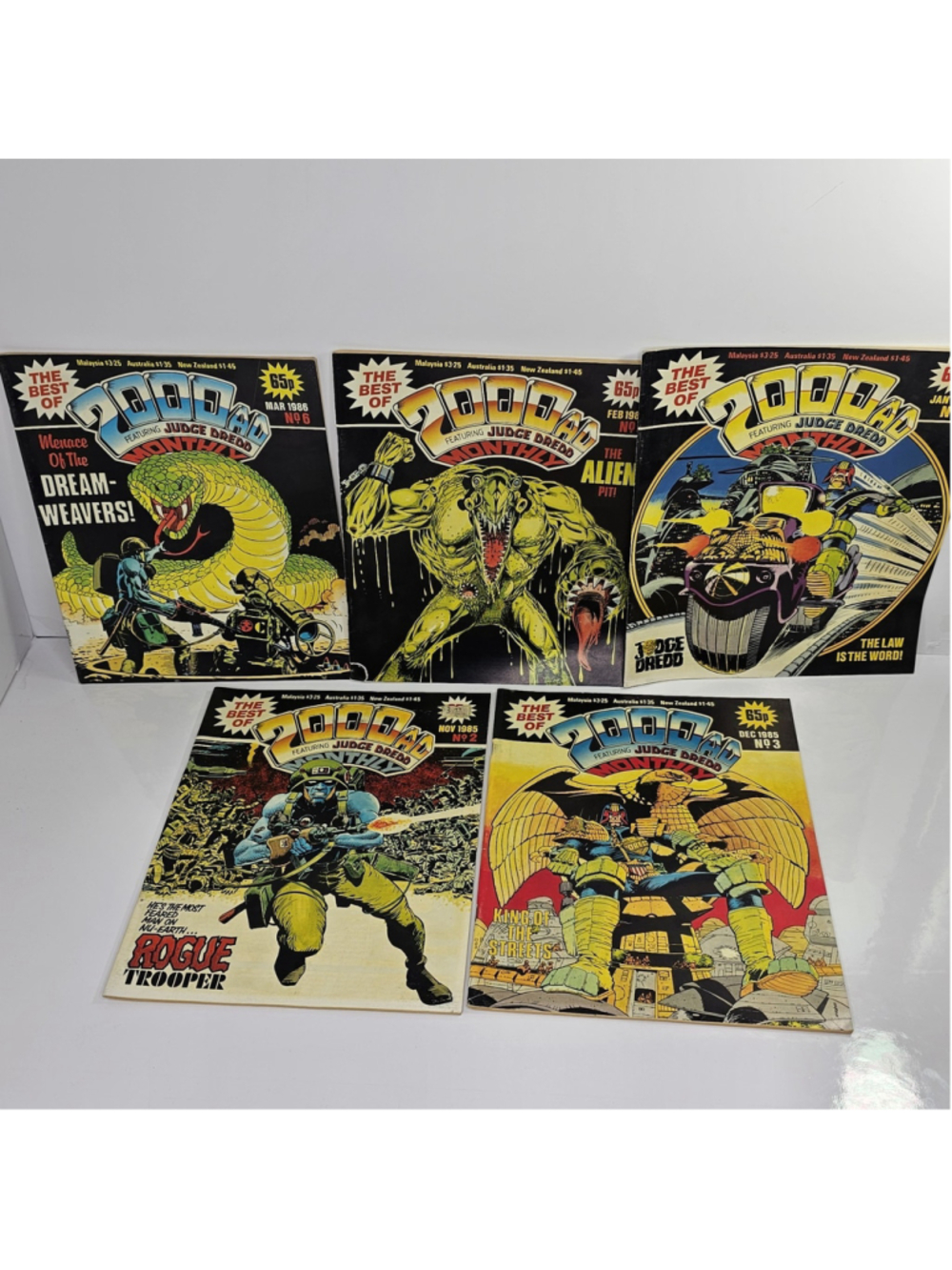 Best of 2000 AD Monthly Judge Dredd Comics #2-6 Lot 1985-1986 Rogue Trooper...